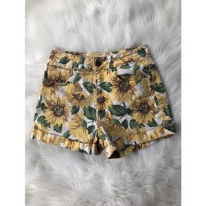 Bullhead Jean High-Waisted Sunflower Shorts